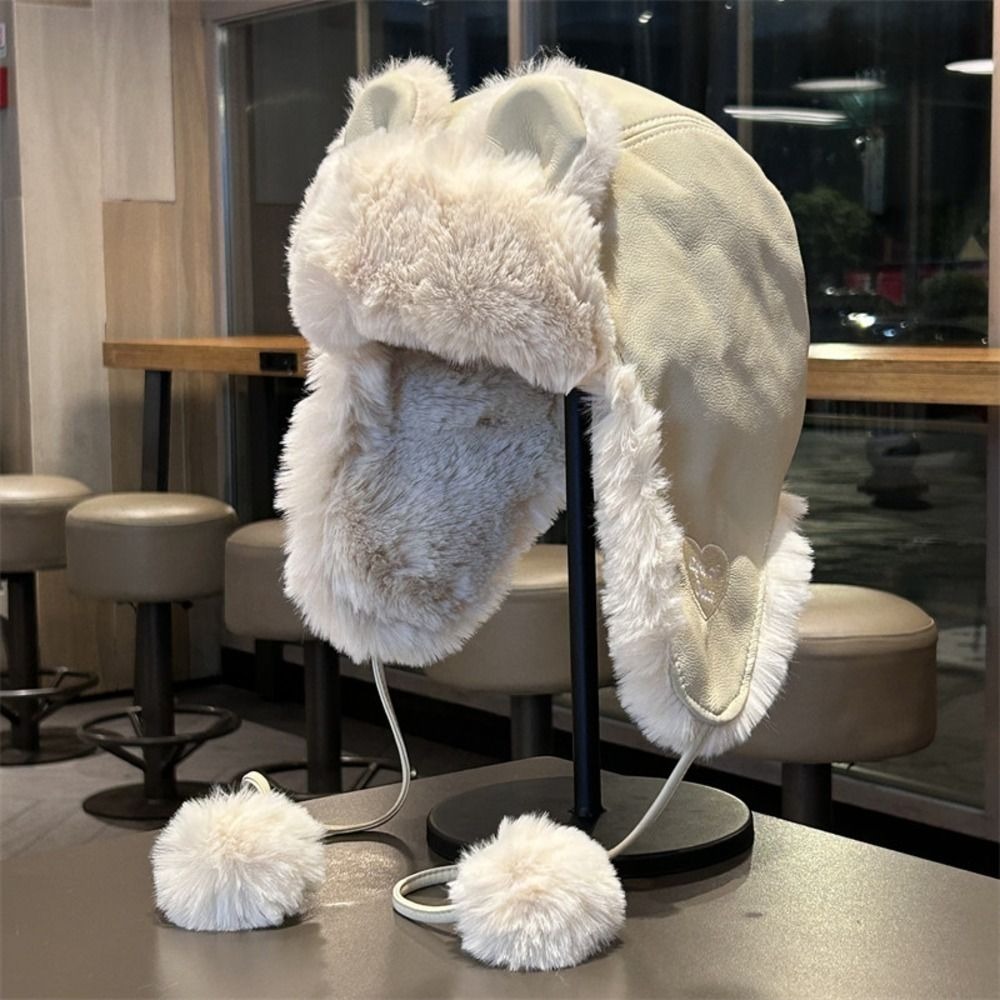 Cozy Faux Leather Bear Ear Tra - огляд і ціна Trapper Hat Ear Flap